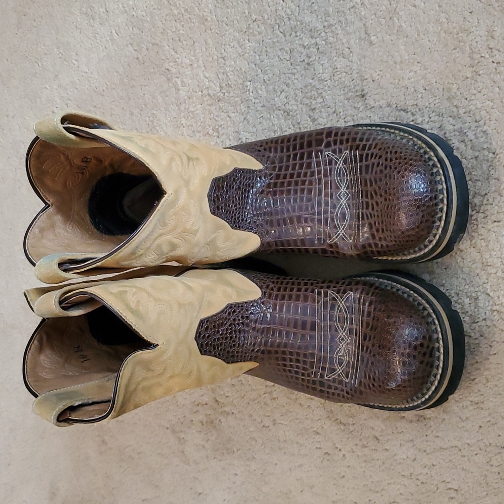 Ariat Women's Fat Baby boots, Size 10B, Brown leather and Tan suede